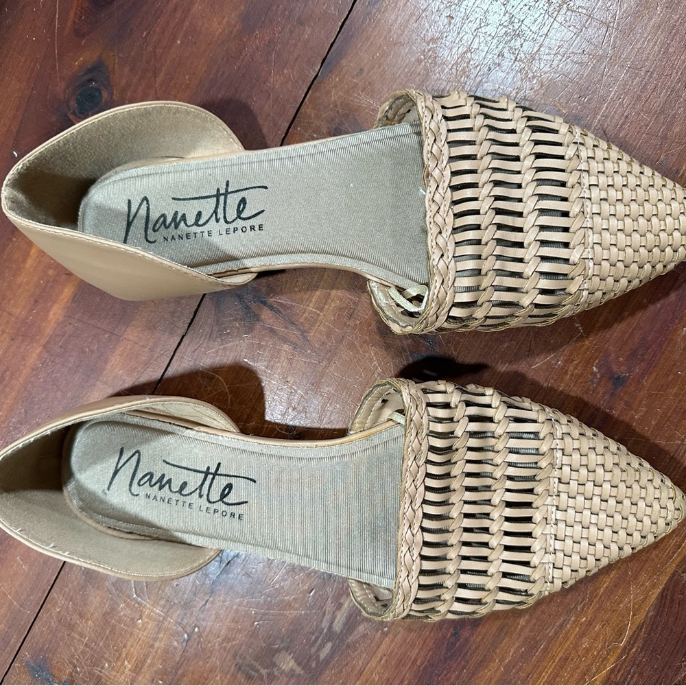 Women's Tan Woven Flats - Picture 2 of 12